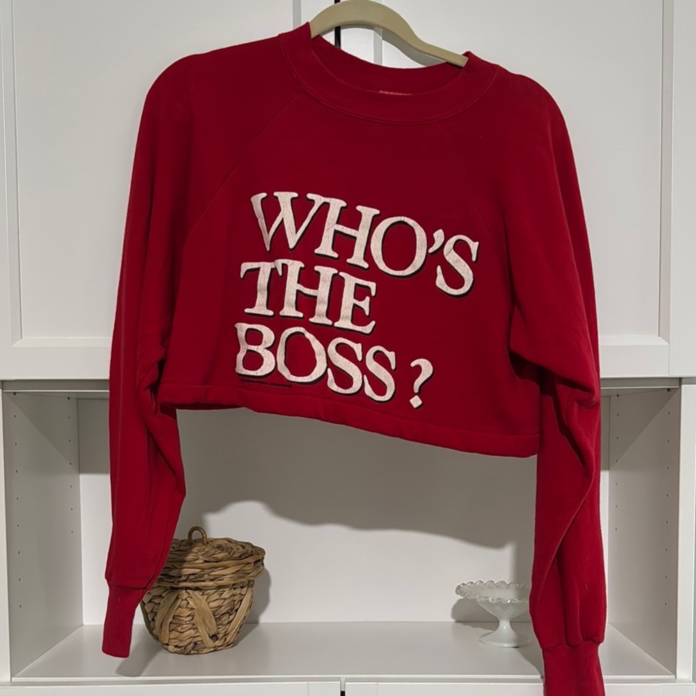 Vintage Who’s the Boss Red Cropped Sweatshirt